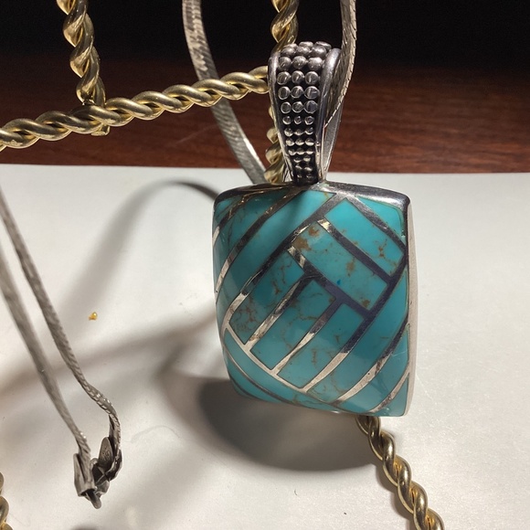 TURQUOISE STERLING STUNNING NECKLACE UNIQUE ! OOAK - Picture 11 of 16
